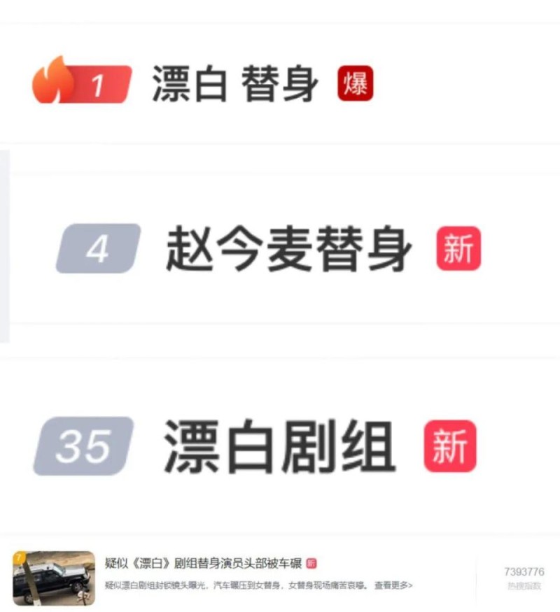 疼得大叫！疑似《漂白》拍摄现场替身演员险遭车碾压，剧组回应