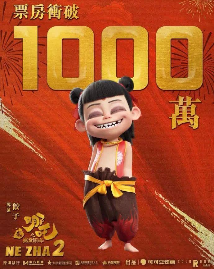 冠军+2！票房逆跌！《哪吒2》香港首周票房超千万创纪录
